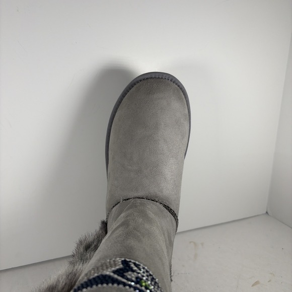 Size 11 NFL Seattle Seahawks Faux Fur Gray Synthetic Suede Boots NWT main image 7